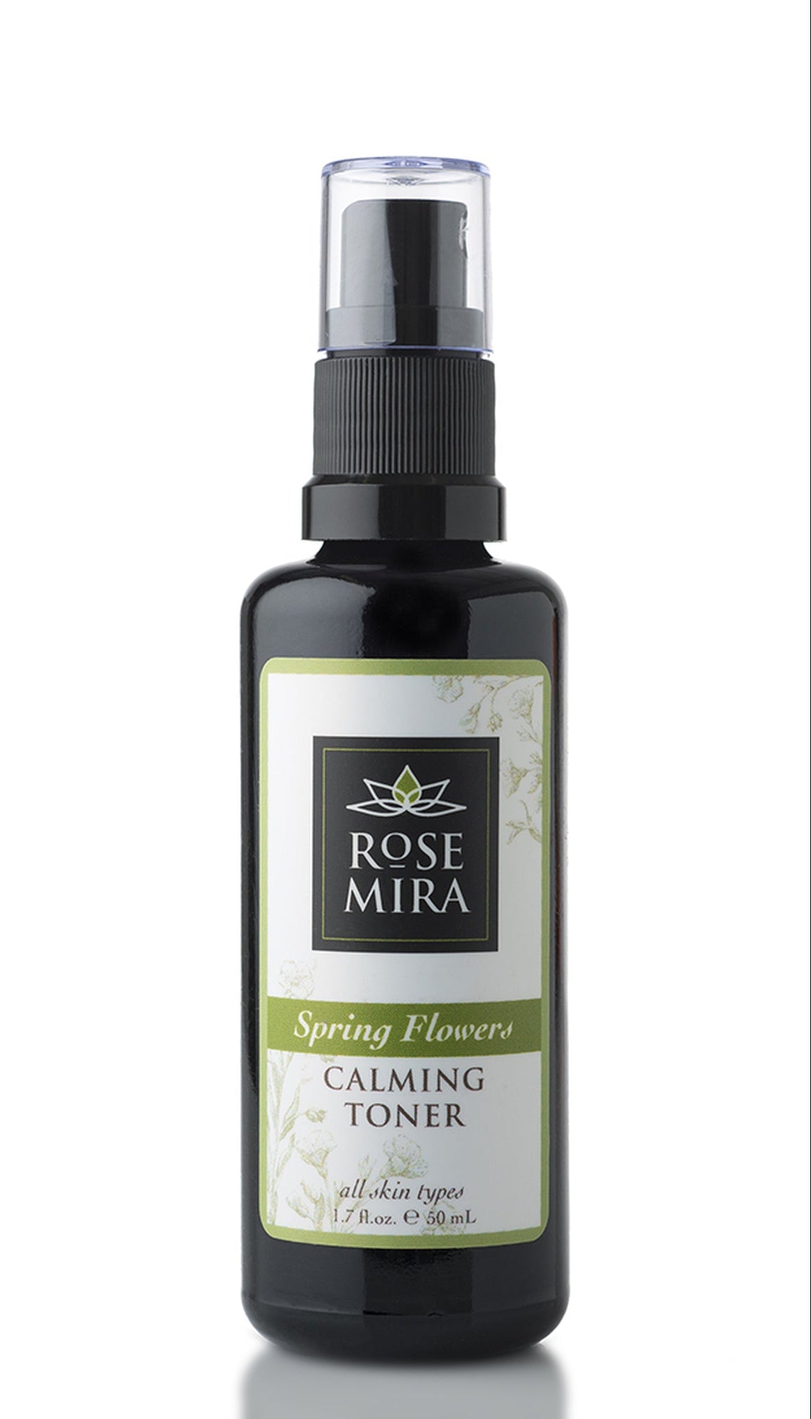 Rose Mira Calming Toner bottle on a white background