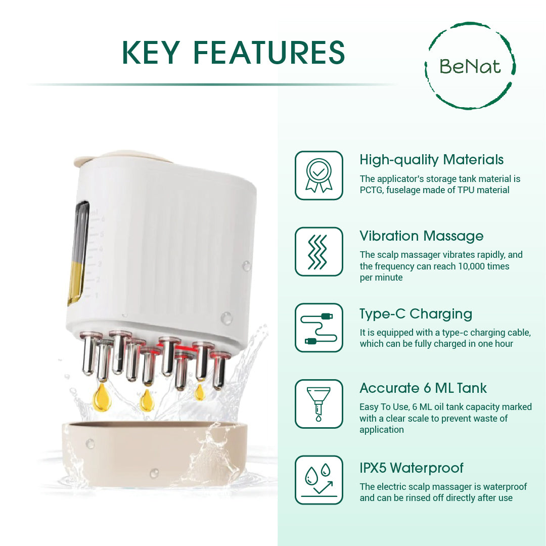 Electric Oil Applicator Scalp Massager 2 in 1